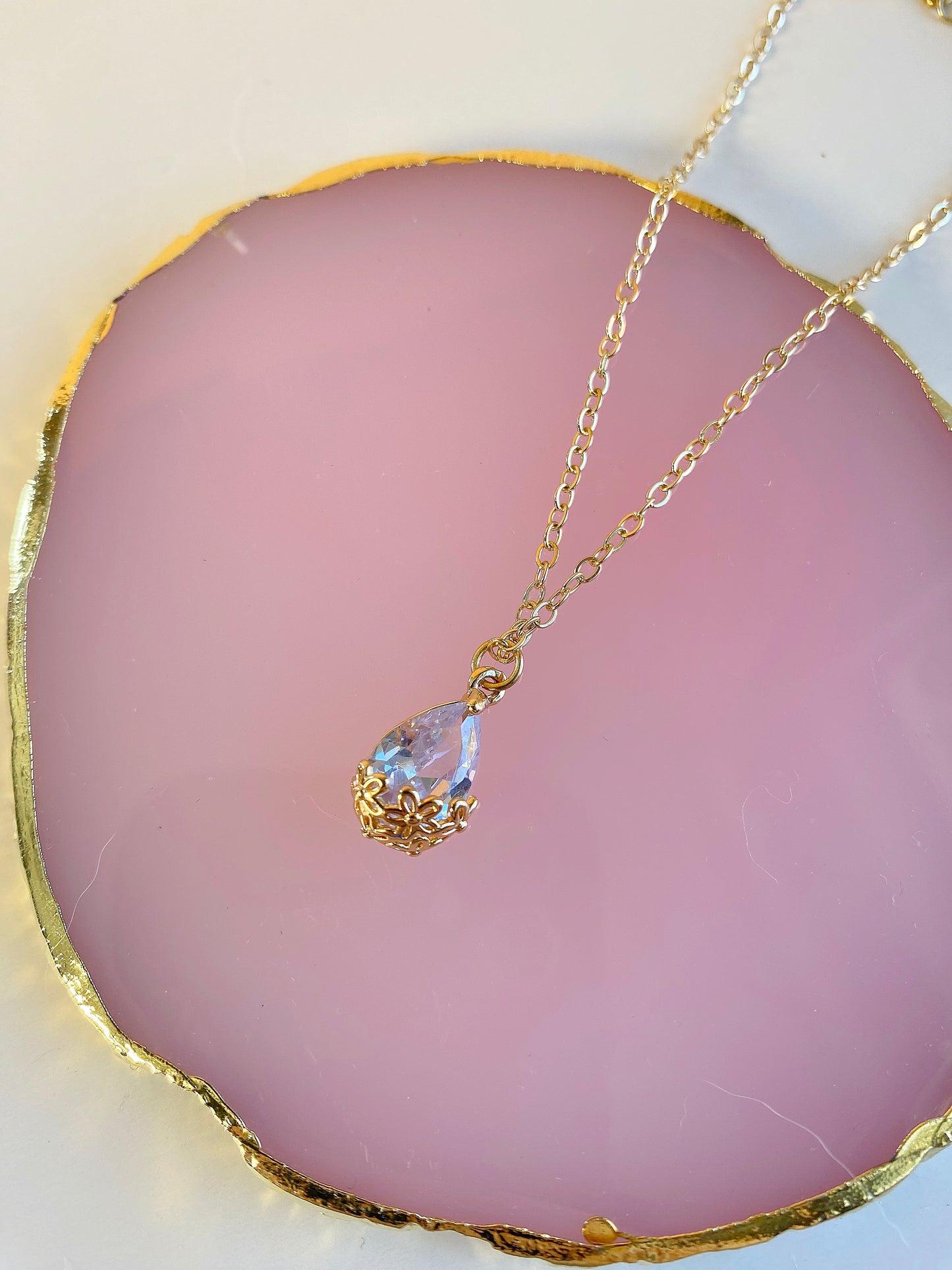 "Mystic Mermaid Collection" Teardrop gold necklace