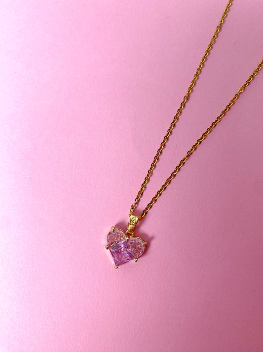 Pink heart necklace