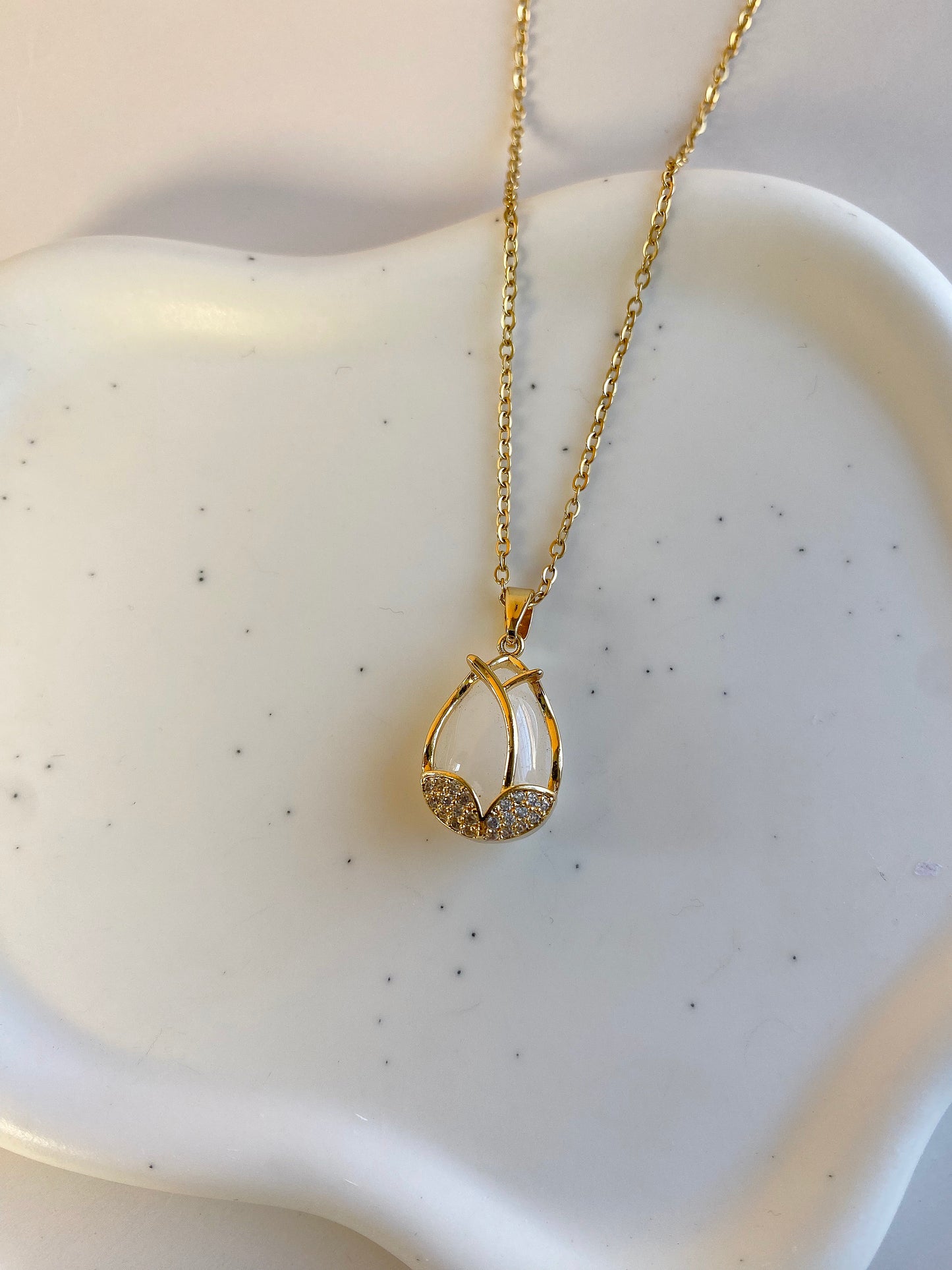 "Mystic Mermaid collection" - White tulip necklace