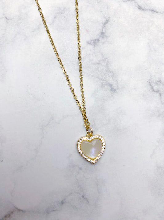 “Mystic mermaid collection ”- white heart necklace