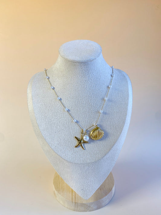 Pearl seashell charms