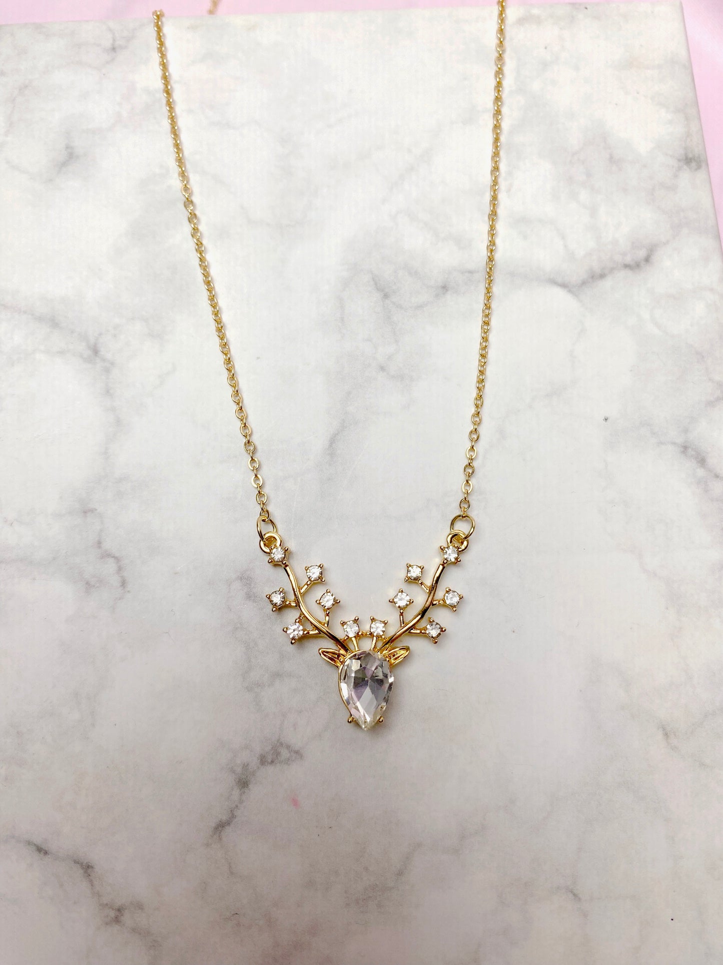 "Ethereal spirits" Deer and antlers necklace